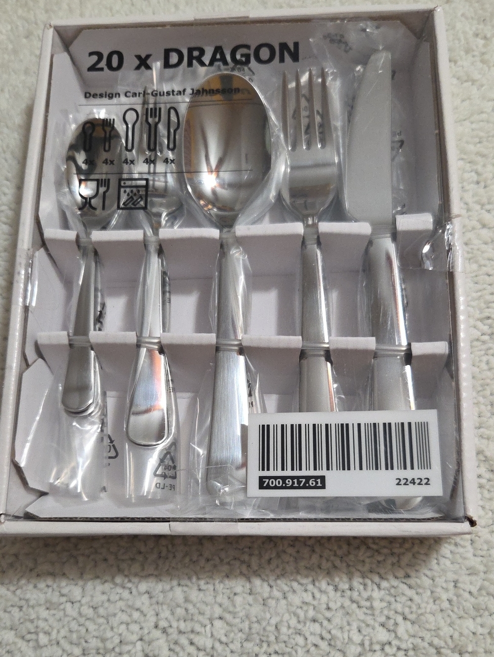 NWT IKEA DRAGON 20 PIECE FLATWARE SET